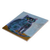 Abstract digitaal schilderen met klein katje tegeltje (Zijkant)