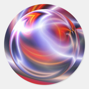 Abstract digitaal schilderen ronde sticker