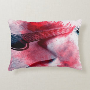 Abstract digitaal schilderij van gitarart, abstrac accent kussen