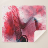 Abstract digitaal schilderij van gitarart, abstrac sherpa deken (Voorkant (horizontaal))