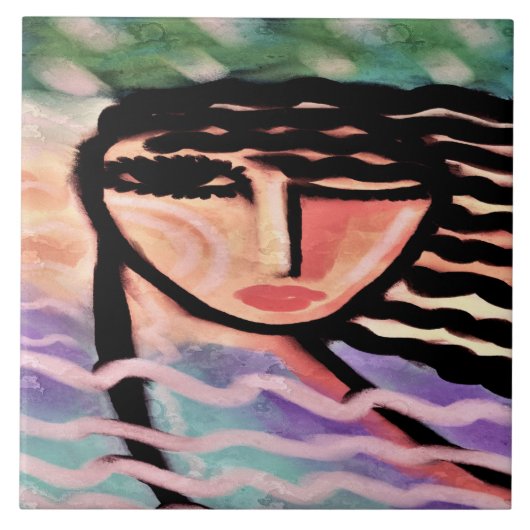 Abstract digitaal verfijnen met een winderig forma tegeltje (Voorkant)