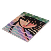 Abstract digitaal verfijnen met een winderig forma tegeltje (Zijkant)