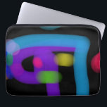 Abstract Digital Circuitry in Cobalt and Violet Laptop Sleeve<br><div class="desc">A mesmerizing abstract digital painting featuring fluid, overlapping strokes of vibrant blue, purple, and magenta against a stark black void. This contemporary artwork evokes a sense of kinetic energy, cybernetic flow, and modern minimalism. Perfect for tech enthusiasts, gamers, or anyone looking to add a bold, futuristic pop of color to...</div>