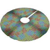 Abstract Digital Diamond Grid Geometric Blocks Kerstboom Rok (Gekanteld)