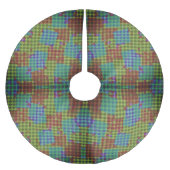 Abstract Digital Diamond Grid Geometric Blocks Kerstboom Rok (Voorkant)