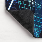 Abstract Digital Geometric Data Blue Art Muismat (Hoek)