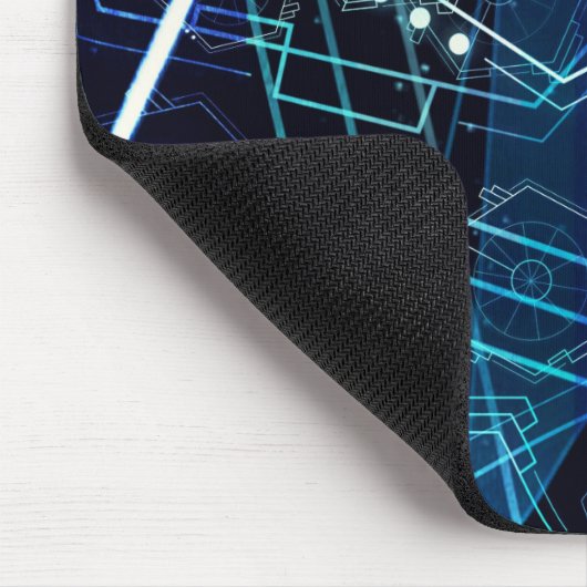 Abstract Digital Geometric Data Blue Art Muismat (Hoek)