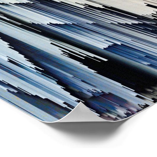 Abstract Digital Glitch Sunset Poster (Hoek)