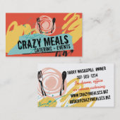 Abstract diner bord gereedschap kok catering visitekaartje (Voorkant / Achterkant)