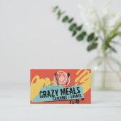 Abstract diner bord gereedschap kok catering visitekaartje (Staand voorkant)