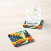 Abstract Disc Golf Art Bier Onderzetter (Rechterzijde)