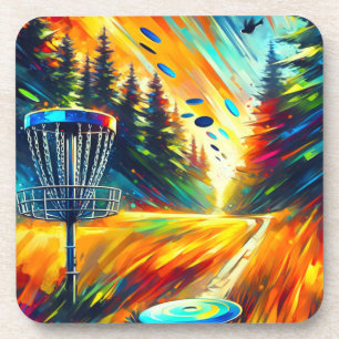 Abstract Disc Golf Art Bier Onderzetter