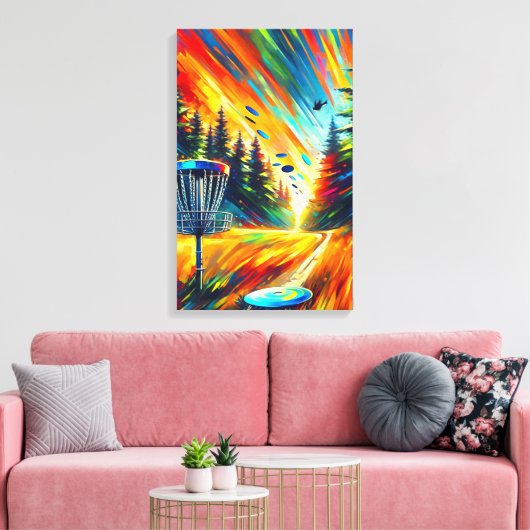 Abstract Disc Golf Art Canvas Afdruk (Insitu (Woonkamer))