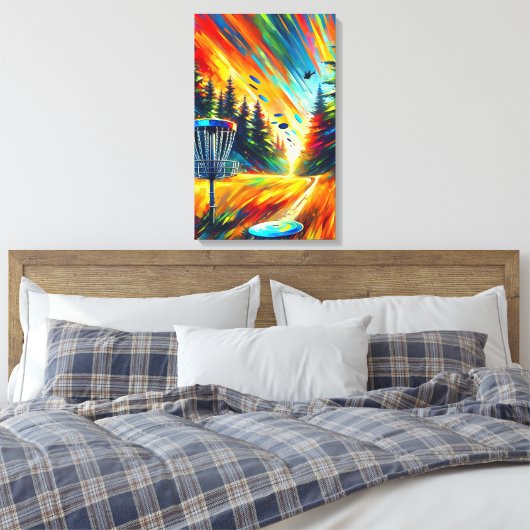 Abstract Disc Golf Art Canvas Afdruk (Insitu (Slaapkamer))
