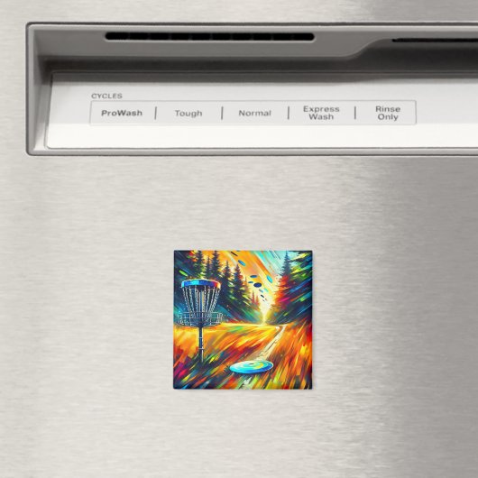 Abstract Disc Golf Art Magneet (Insitu (Vaatwasser))