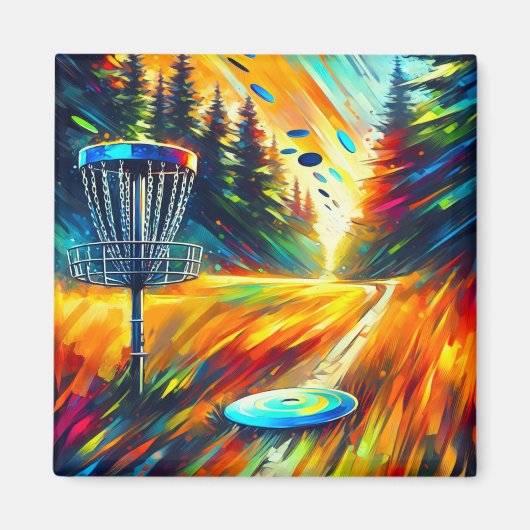 Abstract Disc Golf Art Magneet (Voorkant)