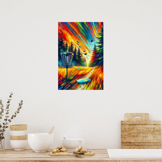 Abstract Disc Golf Art Poster (Keuken)