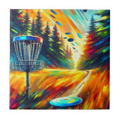 Abstract Disc Golf Art Tegeltje (Voorkant)
