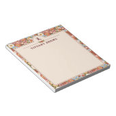 Abstract Ditsy Bloemen Retro Monogram Notitieblok (Schuin)
