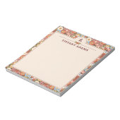 Abstract Ditsy Bloemen Retro Monogram Notitieblok (Linkerzijde)