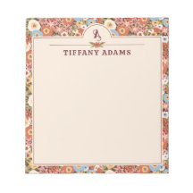 Abstract Ditsy Bloemen Retro Monogram