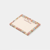 Abstract Ditsy Bloemen Retro Monogram Post-it® Notes (Schuin)