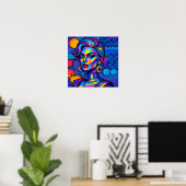 Abstract Diva - Modern Retro Geometric Pop Art Poster (Thuiskantoor)