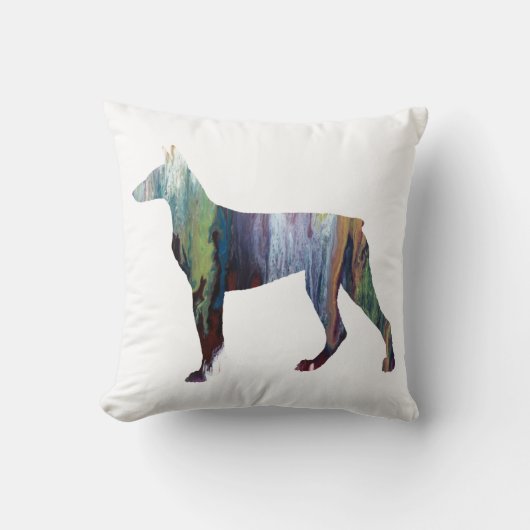 Abstract Doberman silhouette Kussen (Voorkant)