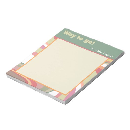 Abstract Docent Streep Modern Way to Go Notitieblok (Linkerzijde)