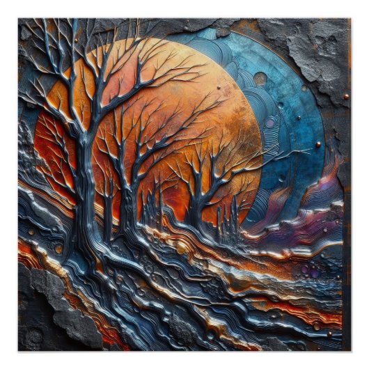 Abstract Dode Bos 1 - AI - Kunstwerk Perfect Poster (Voorkant)