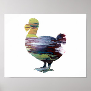Abstract Dodo silhouette Poster