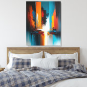 Abstract doek canvas afdruk (Insitu (Slaapkamer))