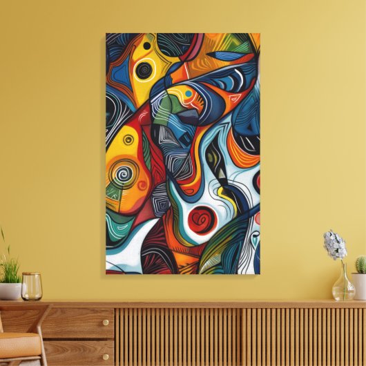 Abstract doek canvas afdruk (Insitu (Woonkamer))