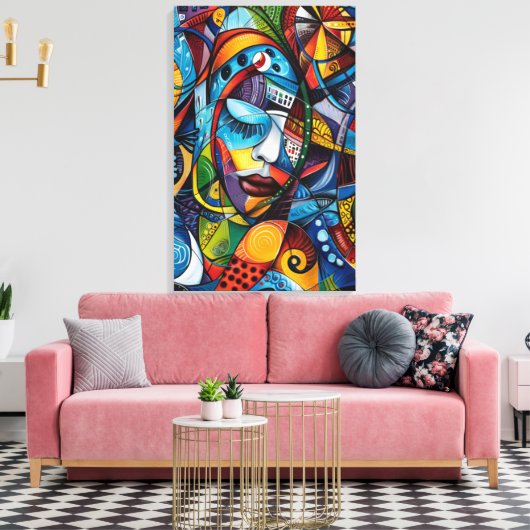 Abstract doek canvas afdruk (Insitu (Woonkamer))