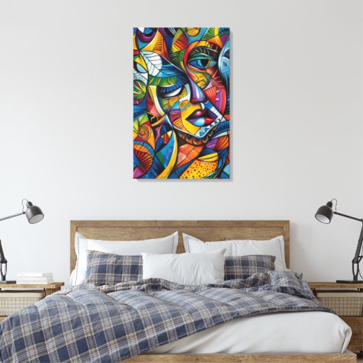 Abstract doek canvas afdruk (Insitu (Slaapkamer))