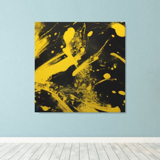 Abstract doekje met zwarte achtergrond canvas afdruk (Insitu (Houten vloer))