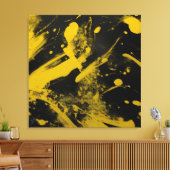 Abstract doekje met zwarte achtergrond canvas afdruk (Insitu (Woonkamer))