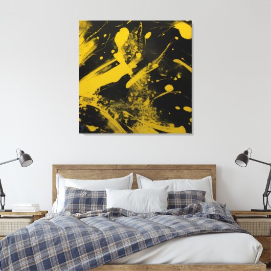 Abstract doekje met zwarte achtergrond canvas afdruk (Insitu (Slaapkamer))