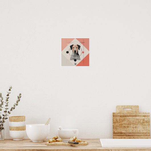 Abstract Dog Minimalistisch Poster (Keuken)