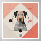 Abstract Dog Minimalistisch Poster (Voorkant)