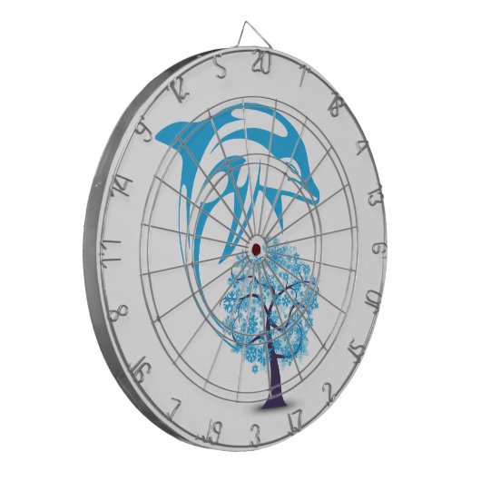 Abstract Dolphin Metal Cage Dartboard Dartbord (Voorkant Links)