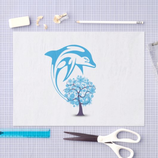 Abstract Dolphin Tissue Paper Tissuepapier (Craft)