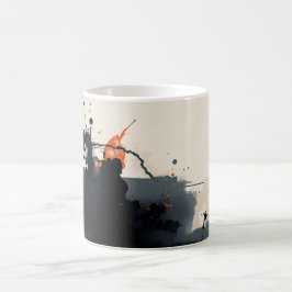 Abstract Donker Koffiemok