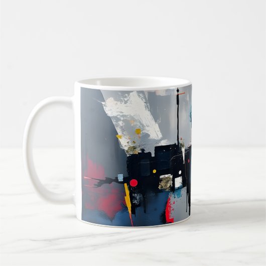 Abstract Donker Koffiemok (Links)