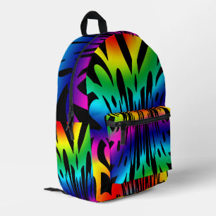 Abstract donker regenboogpatroon bedrukte rugzak