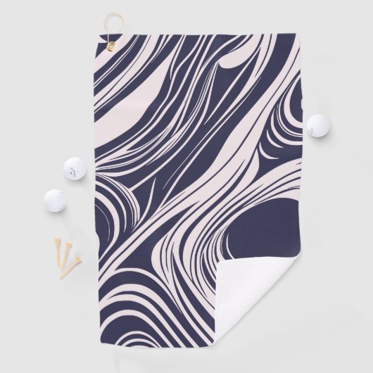 Abstract donkerblauw en grijs vloeibaar wervelt on golfhanddoek (Insitu)