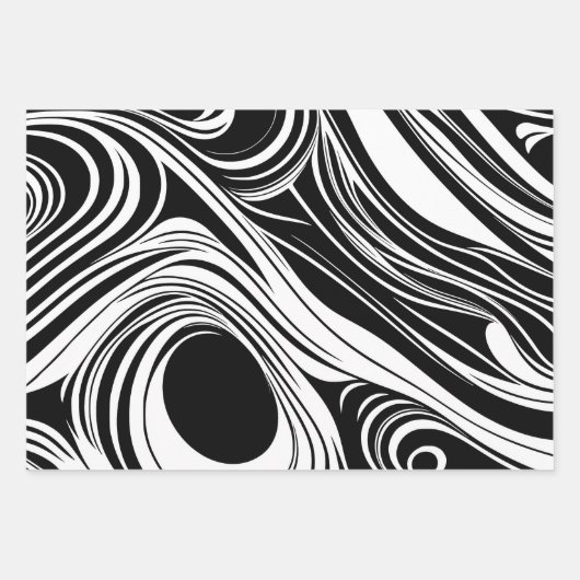 Abstract donkerblauw en grijs vloeibaar wervelt on inpakpapier vel (Voorkant 3)