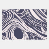 Abstract donkerblauw en grijs vloeibaar wervelt on inpakpapier vel (Voorkant)