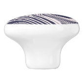 Abstract donkerblauw en grijs vloeibaar wervelt on keramische knop (Zijkant)