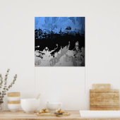Abstract donkerblauw en grijze póster poster (Keuken)